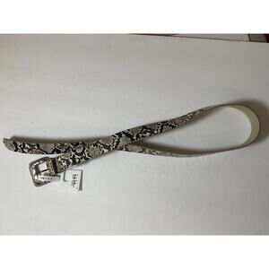 L.K. Bennett New York Snake Print Belt with Silver Buckle
